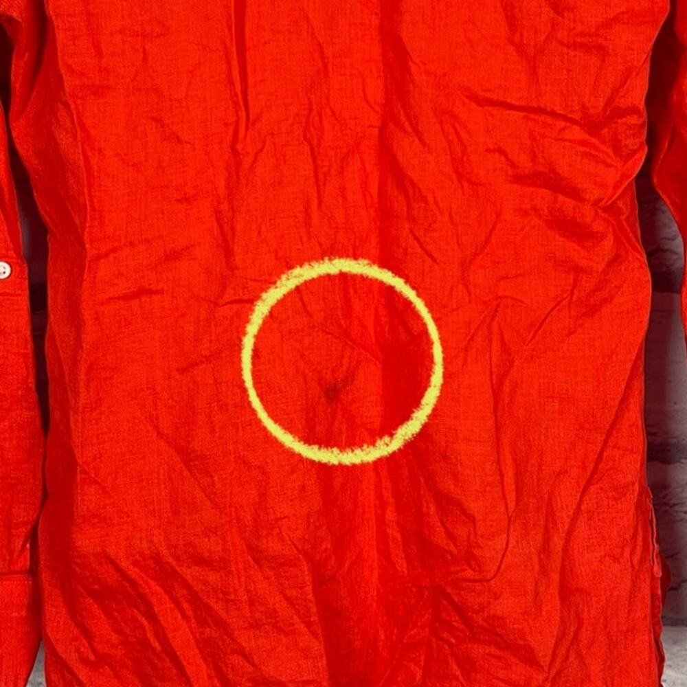 Lauren Ralph Lauren Women's S 100% Linen Tunic Coastal Lace Up Resort Top Orange - Picture 6 of 12